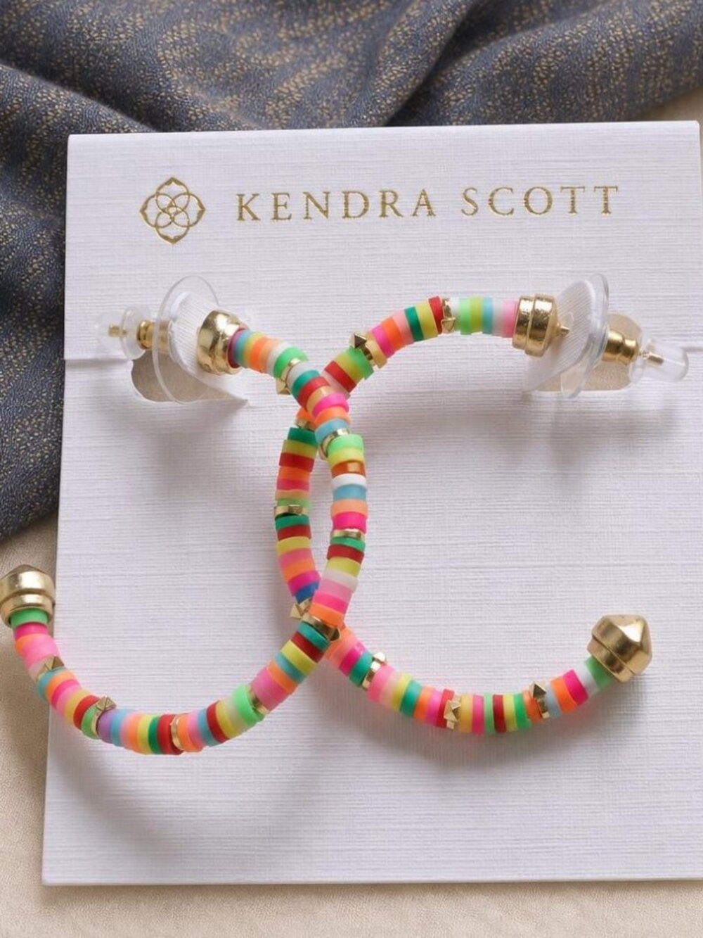 Kendra Scott Reece Gold Neon Mix Small Hoop Earrings